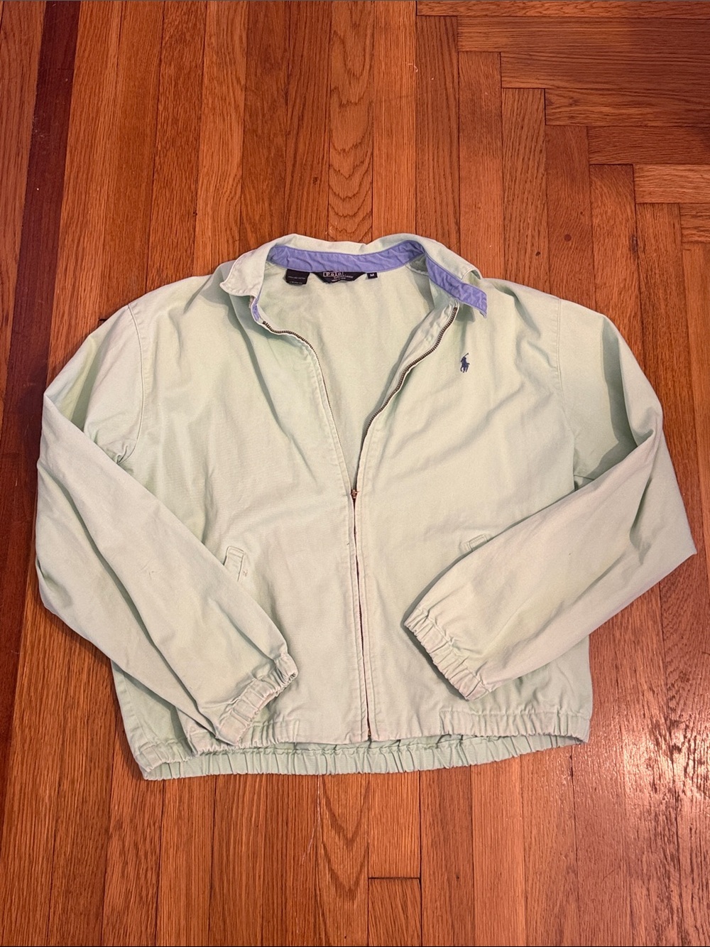 Vintage Polo by Ralph Lauren Light Mint Zip Bomber Jacket